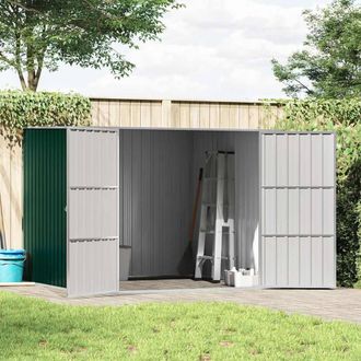 Berkfield Home Garden Shed Green 195x198x159 cm Galvanised Steel | Size: 195 x 198 x 159 cm