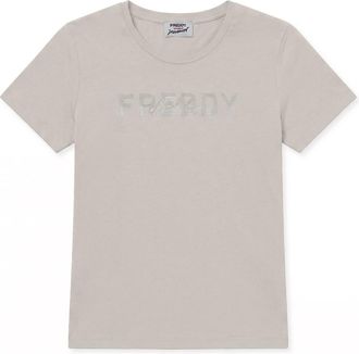 Freddy T-shirt Donna Girocollo in Cotone con Grafica Micro Righe
