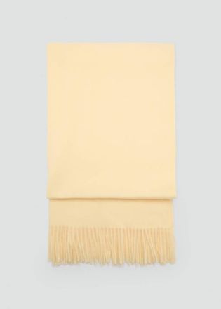 Mango Sciarpa bordi frange vaniglia - Donna - Taglia unica - MANGO