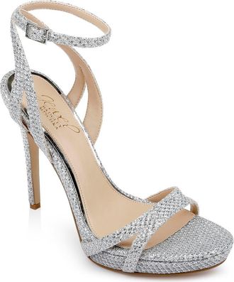 Badgley Mischka Arianna Ankle Strap Sandal in Silver at Nordstrom Rack, Size 8.5