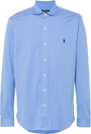 Polo Ralph Lauren Polo Pony-embroidered cotton shirt - men - Cotton - L - Blue