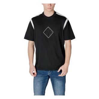 A|X Armani Exchange T-Shirts, male, Black, Size: XL Black Cotton T-Shirt for Men