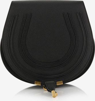 Chlo&eacute; Schultertasche aus genarbtem leder Marcie Saddle
