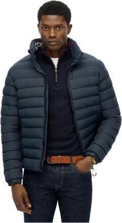 Superdry Fuji Gewatteerd Jas - Heren - Winterjassen - Blauw - S - Polyester - Jassen