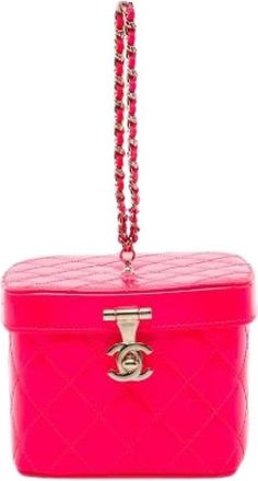 Chanel Pre-owned Vanity Bag - Dames - Vintage Mini Tas - Roze - ONE Size - Leer - Vintage
