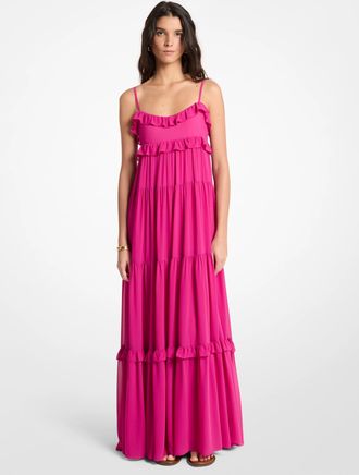 Michael Kors Ruffled Georgette Tiered Maxi Dress