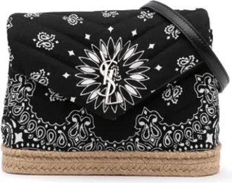 Saint Laurent Pre-owned Shoulder Bags, female, Black, Size: ONE SIZE Pre-owned Cotton crossbody-bags