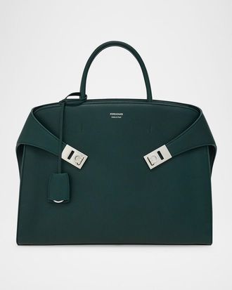 Ferragamo Mens Hug Leather Briefcase