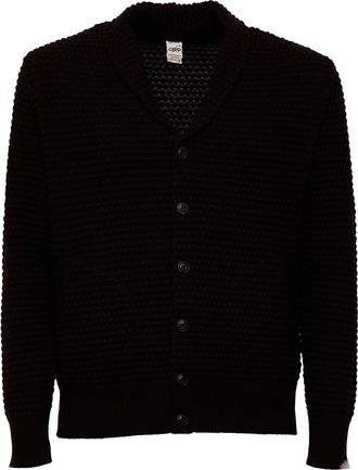 G.R.P. Spotknit Honeycomb Shawl Collar Cardigan