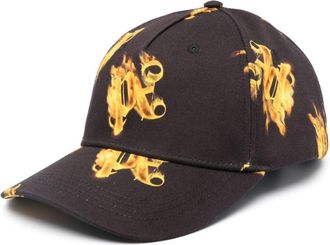 Palm Angels Burning Monogram baseball cap - men - Cotton/Cotton - One Size - Black