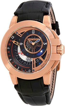 Harry Winston Ocean Dual Time Black Dial Automatic Mens Watch OCEATZ44RR011