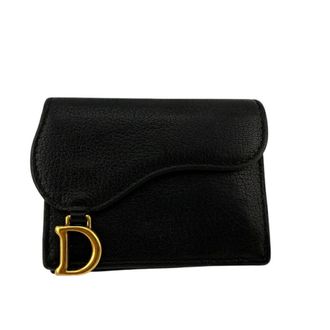Dior Black Leather Wallet (Tri-Fold) (Pre-Owned)