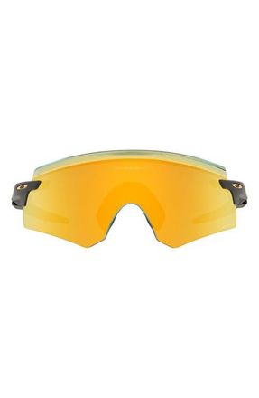 Oakley Encoder 136mm Prizm Rimless Wrap Shield Sunglasses in Yellow/Grey at Nordstrom
