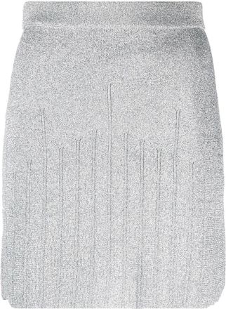 Alberta Ferretti metallic-effect mini skirt - women - Polyester - 42 - Silver