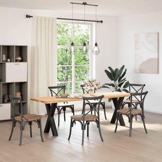 Berkfield Home Dining Table Legs X-Shaped 2 pcs Black 60x(72-73) cm Steel
