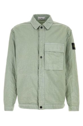 Stone Island Sage Green Nylon Shirt