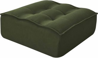 Oviala Puf de tela verde 80 x 75 x 32 cm
