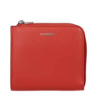 Jil Sander Damens Orangefarbene Ledergeldb&ouml;rsen