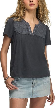 Lucky Brand Lace Pintuck Top in Ombre Blue at Nordstrom, Size X-Large