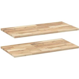vidaXL Vidaxl - Estantes Flotantes 2 Uds Madera Acacia Sin Tratar 80x40x2 Cm