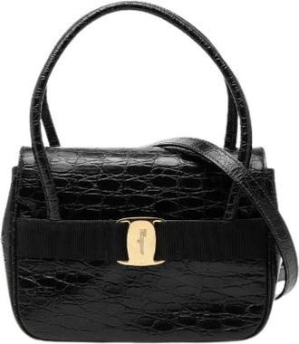 Ferragamo Pre-owned Handbags, female, Black, Size: ONE SIZE Pre-owned Vara 2way bag