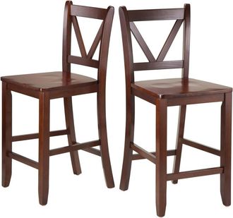 Winsome Victor 2-pc 24 V Back Counter Stools
