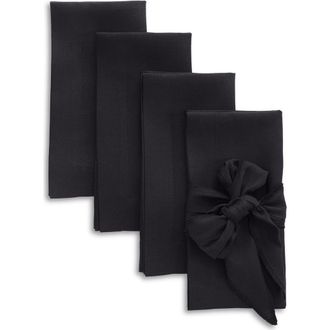 Solino Home Linen Dinner Napkins Set of 4, 20 x 20 - Audrey in Black at Nordstrom