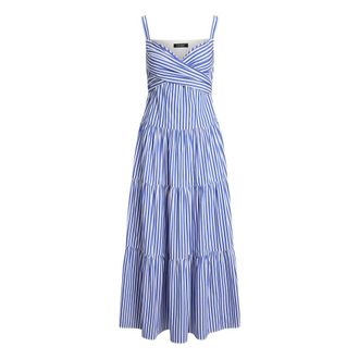 Ralph Lauren Midi Dresses, female, Blue, Size: 2XS Striped Dress