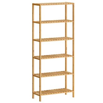 Songmics Estanter&iacute;a de 6 niveles de bamb&uacute; para almacenamiento de color beige