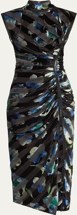 Ramy Brook Hallie Floral Velvet Midi Dress