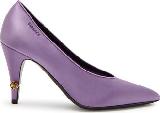 Versace Decollete 90 Satin Pumps - Purple