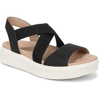 Dr. Scholls Madicldease Slingback Platform Wedge Sandal in Black at Nordstrom, Size 7.5