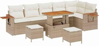 vidaXL Garden Sofa Set 9 pcs Black Poly Rattan and Powder-Coated Steel vidaXL