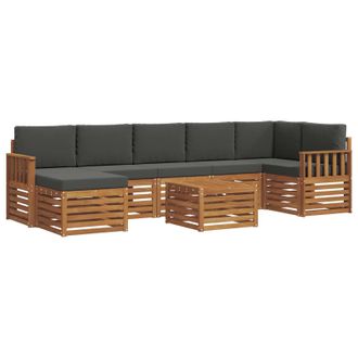 vidaXL Conjunto De Sof&aacute;s De Exterior 8 Pcs Natural Y Antracita Vidaxl