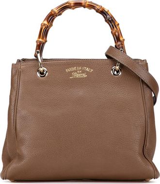 Gucci Pre-owned Gucci Small Calfskin Bamboo Shopper Satchel Ladies 336032 520981