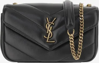 Saint Laurent Womens Shoulder Bag Loulou Mini Leather Black Lambskin
