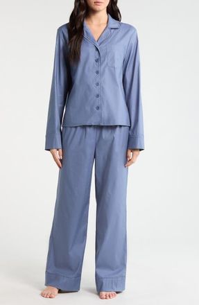 Reformation Coco Stretch Organic Cotton Pajamas in Cornflower at Nordstrom, Size X-Small