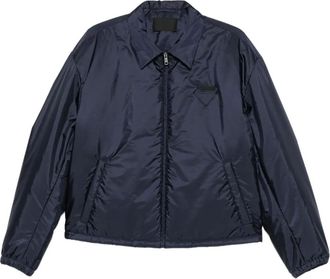 Prada Giacca con zip e logo - Blu