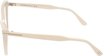 Tom Ford FT5844-B Cat-Eye Injected Acetate Eyeglasses - Cream