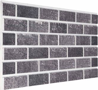 vidaXL Paneles De Pared 10 Uds. 100 X 50 Cm Negro Y Gris Espuma Eps Vidaxl