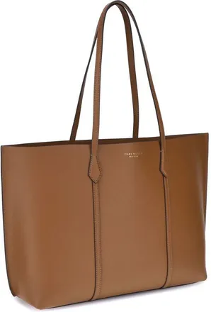 Tory Burch Womens Perry Tote Brown Calf Leather Bos