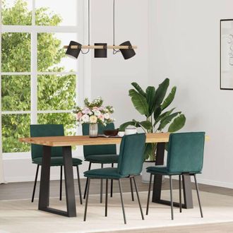 vidaXL Vidaxl - Sillas De Comedor 4 Unidades Terciopelo Verde Oscuro