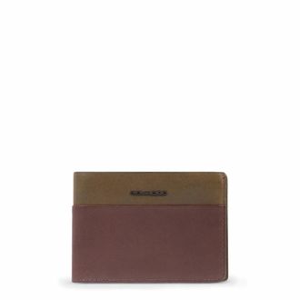 Piquadro Wallets & Cardholders, male, Brown, Size: ONE SIZE Mens leather wallet with flip up ID window, coin, pocket credit card slots and Rfid protection