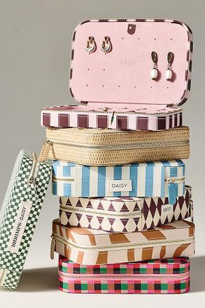Anthropologie Daisy London Patterned Travel Jewelry Case