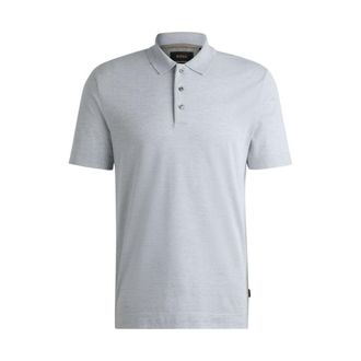 BOSS Polo shirt in cotton and silk with corduroy effect