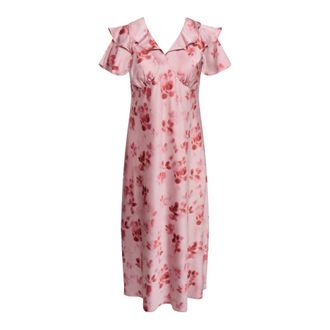 Kaffe Curve Midi Jurk - Dames - Jurken - Roze - Maat: 2XL