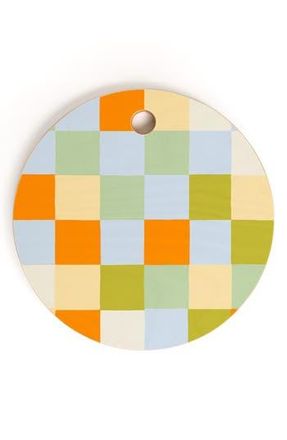 Deny Designs Tiles III Checkered Cutting Board in Orange at Nordstrom Rack