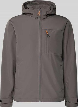 Jack & Jones Jack & Jones Softshell-Jacke mit Brusttasche und Ärmelriegeln in Mittelgrau, Größe XXL