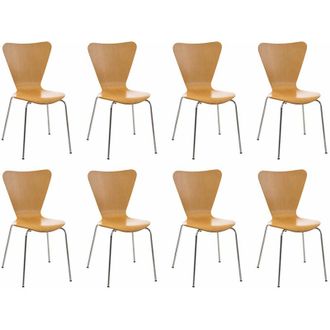 Clp Set 8x Sedie Impilabili Calisto natura