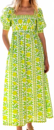 PINK CITY PRINTS Elizabeth Maxi Dress In Green